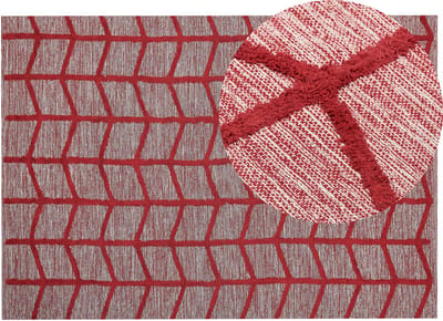 SIVAS - Laagpolig vloerkleed - Rood - 160 x 230 cm - Katoen