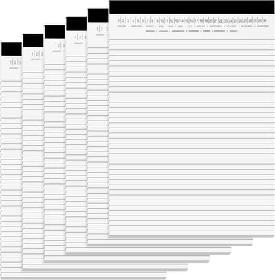 Legale Notitieblokken - Schrijfblokken Kantoor - Vergaderingen Notities - Met Datum Bovenop - 8.5x11 Inch - Wit