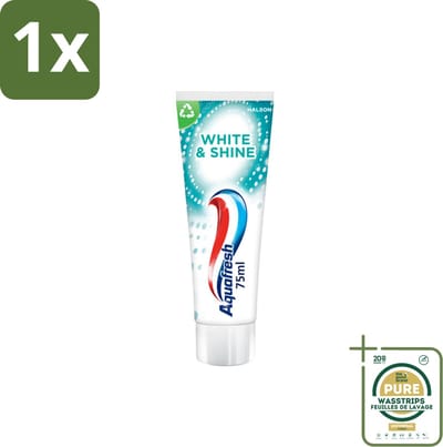 1 x Aquafresh White & Shine - Whitening Tandpasta - 75 ml- Witte Tanden - Tanden Reinigen - Tanden Glans - Tanden Verlichten - Tanden Beschermen