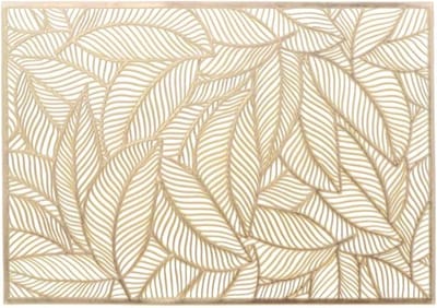 Unique Living Placemat Nissa - 4x - goud bladmotief - 30 x 45 cm