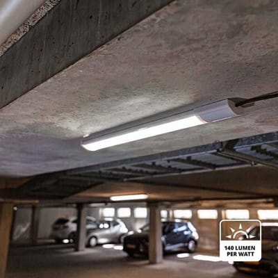 HOFTRONIC LED batten 60 cm – 18 watt 2520 lumen – flikkervrij – 6500K daglicht wit – polycarbonaat wit – IP20 – onderbouwverlichting garage werkruimte