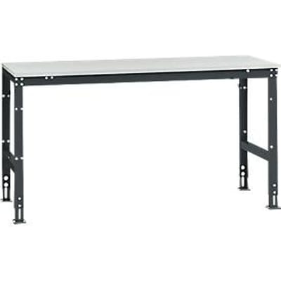 Manuflex basistafel UNIVERSAL Standaard, tafelblad melamine, 1750 x 800, antraciet