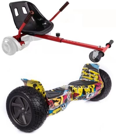 Altrado - Hoverboard + Hoverkart – Yellow Multicolour - 8.5 inch Off-Road - 15 km/h - 10km bereik - Bluetooth speaker - Oxboard - Hoverboards