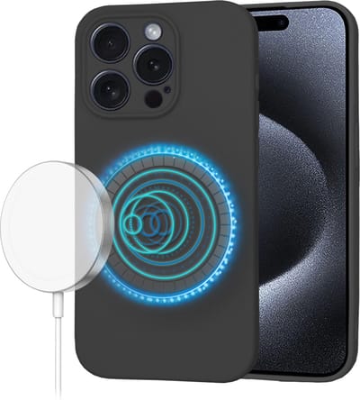 Techsuit Soft Flex Silicone Back Cover hoesje met MagSafe voor Apple iPhone 15 Pro - Black