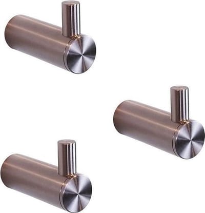 WillieJan Handdoekhaken Kledinghaken 73040003 - Set 3 Haken - Geborsteld RVS