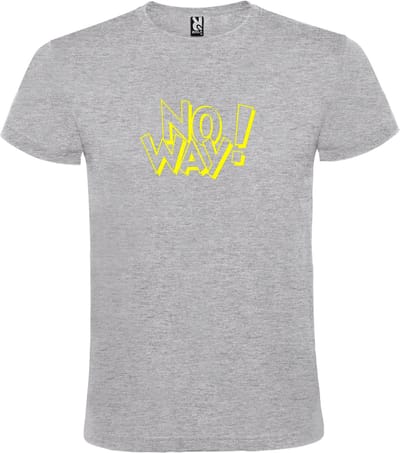 Grijs T-shirt ‘No Way!’ Geel Maat XS