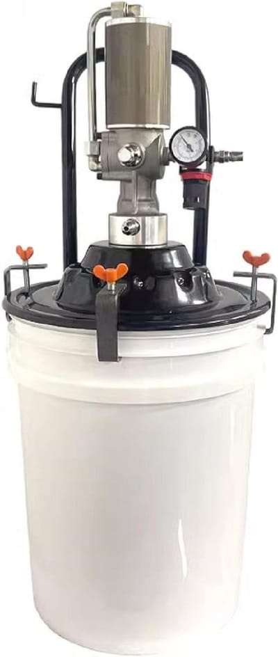 Pneumatische Vetpomp - Vetspuit Vat - Efficiënt Smeren - Hoge Drukverhouding - 5 Gallon Vat - Zilver