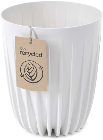 Stripped ECO Recycling - Bloempot - Recycled kunststof - Schaalvorm - Met binnenpot - Lichtgewicht