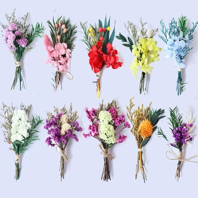 Unyqoos® Creatieve set van 10 mini-droogbloemen voor diverse knutselprojecten