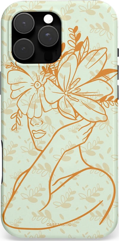 Casetastic Hoesje Geschikt voor Apple iPhone 16 Pro Max Magsafe - Stijlvolle Beschermende Duo-layer Case - Minimal Bloom