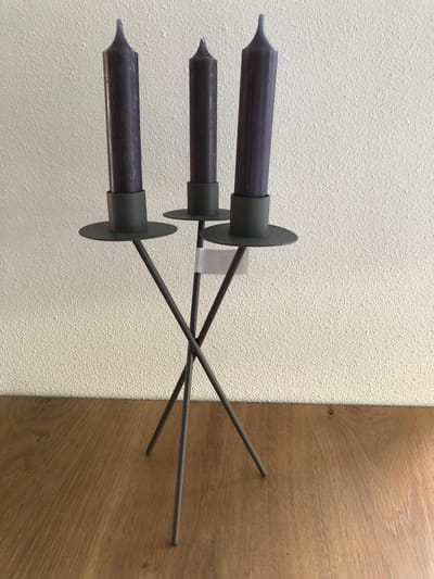 Kandelaar driepoot taupe