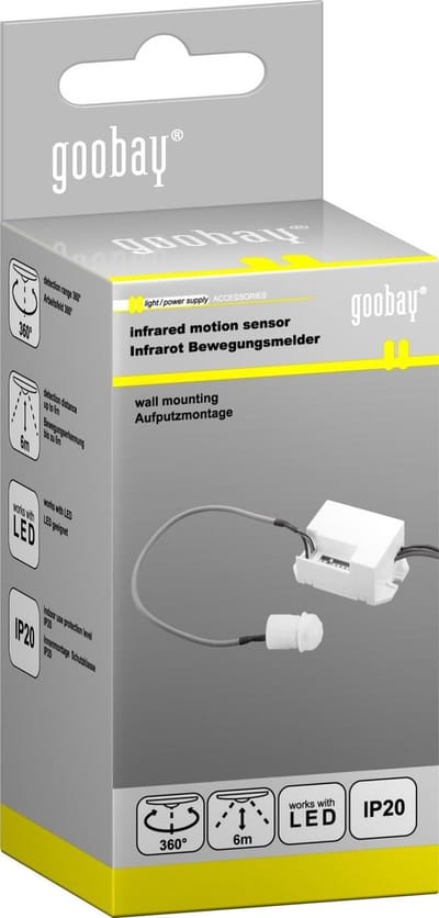 Mini-infrarood bewegingssensor voor binnen - 360° detectiebereik, 6 m