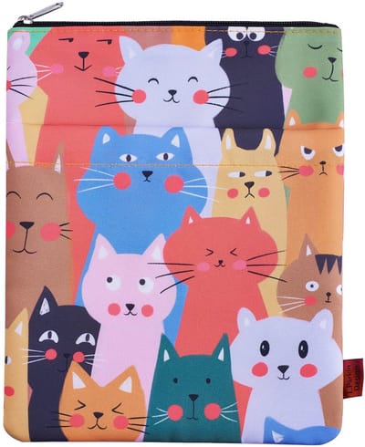 Dailygoods- Boekmouw Waterdicht - Boekhoes met Rits - Creatief Ontwerp - Sterk 800D Canvas - Wasbare Stof - Bescherming tegen Schade - Boekenhoes