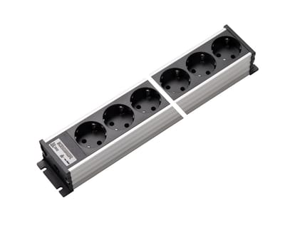 Martin Kaiser Aluminium 12-voudige stekkerdoos zonder schakelaar (Europese Stekkerdoos) - 1302/12sw [10 Stuks]