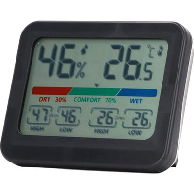 Hygromètre Thermomètre Numérique Écran LCD Moniteur Électronique de Température et d'Humidité Magnétique gray