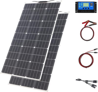 Zonnepaneel Set - Flexibel Paneel - Energie Opwekken - Monokristallijn Silicium - 200 Watt - Zwart