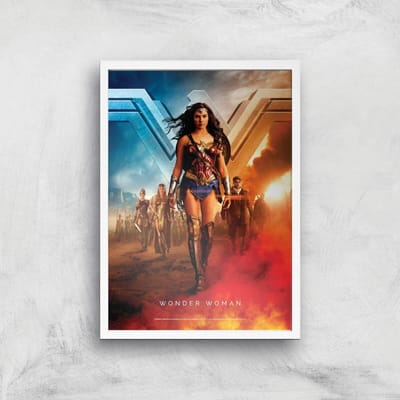 DC Wonder Woman Giclee Art Print - A4 - White Frame