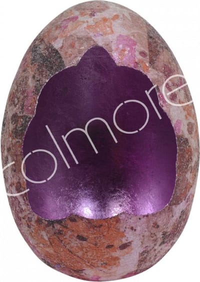 Colmore by Diga decoratie ei ijzer Fuchsia mozaïek met oranje blad 30x30x41 cm