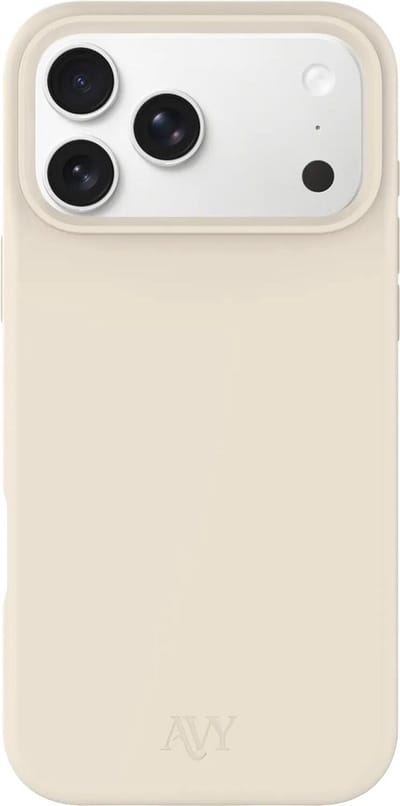 AVY Hoesje geschikt voor Apple iPhone 17 Pro | Compatibel met MagSafe | Back Cover | Liquid Silicone | Comfortabel in de Hand | Beige