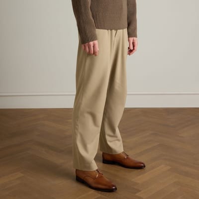 Manfield - Heren - Cognac leren veterschoenen - Maat 40