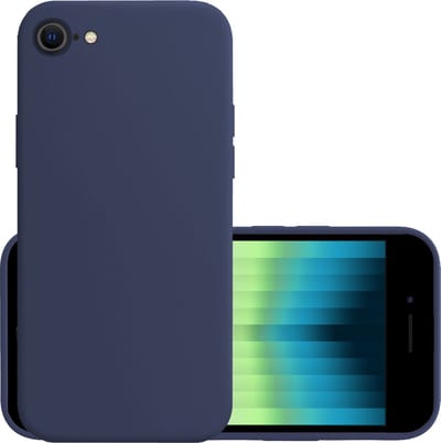 Hoesje - Geschikt voor Apple iPhone SE (2022) - Sterk & Shockproof - Hoes Cover - Siliconen Case - Donkerblauw
