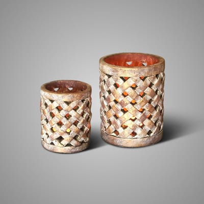 Brynxz - Waxinelichthouder - Gold Jewel - set van 2 - 15x12cm + 11x9cm