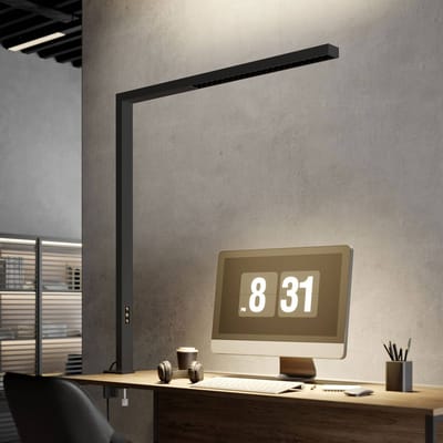 Arcchio LED klemlamp Jolinda, zwart, aluminium, dimbaar