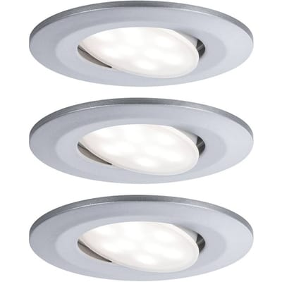 LED-inbouwlamp Calla Basisset zwenkbaar IP65 rond 90 mm 30° 3x6W 3x530lm 230V 4000K Chroom mat