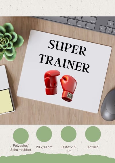 Akyol - super trainer Muismat - Sport - coach - boxing - trainer - geschenk - verjaardag - love gift - 23 bij 19 cm