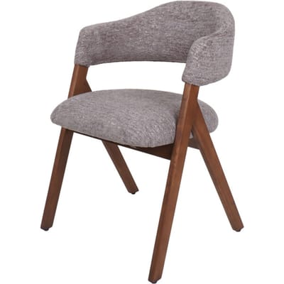 Eetkamerstoel Noella - Taupe - Moderne Kuipstoel met Armleuningen in Scandinavische / Hotel Chique Stijl