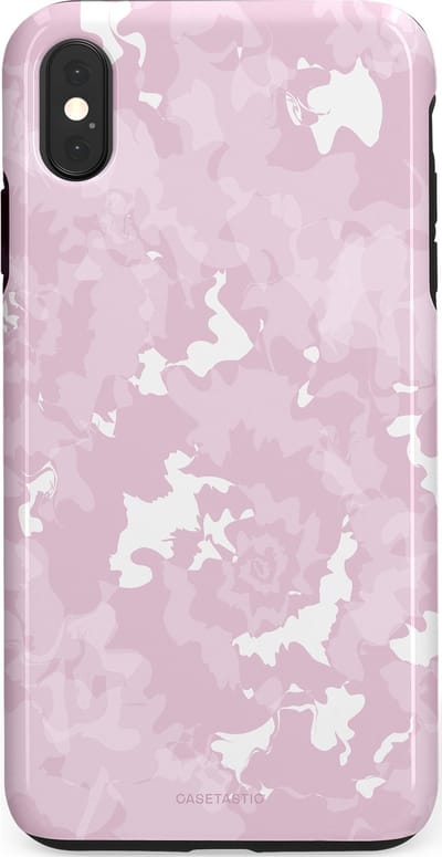 Casetastic Hoesje Geschikt voor Apple iPhone Xs Max - Stijlvolle Beschermende Duo-layer Case - Roze wervels
