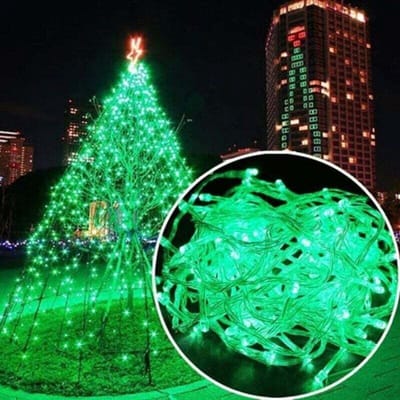 Een lichtsnoer van 50geschikt voorergeschikt voor 1000 ledlampjes, geschikt voor carnavals, bruiloften, buiten-, tuin- en binnenverlichting (groen).