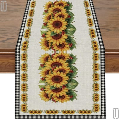 1 stuks beige-bruine patchwork tafelkleed met rood-witte geometrische ruitpatronen. Boerderijstijl, perfect voor binnenkeukens, feesten, restaura 90x33cm