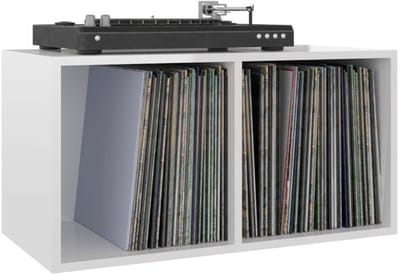 Platenspelermeubel - LP-kast - Platenspelerkast - Draaitafelstandaard - Platenspelerstandaard - Vintage Displayplank - Hoogglans Wit