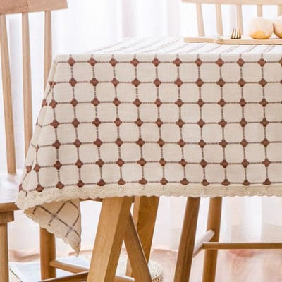 Linnen Katoen Tafelkleed Kant Rechthoekig Tafelkleed Koffie Voor Woonkamer Tafelkleed Mat Meubels Huis Decoratief 90x130cm