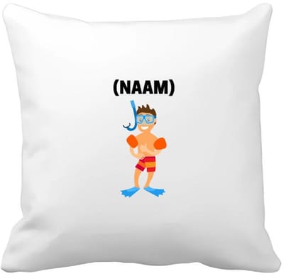 Akyol - jongen met snorkel met je eigen naam Kussen hoes - Zwemmen - sport liefhebbers - mensen die houden van zwemmen - zwemdiploma - zwemcadeau - verjaardagscadeau - verjaardag - cadeau - kado - geschenk - gift - 40 bij 40 cm