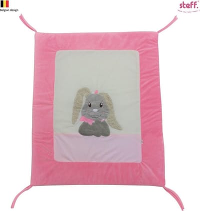 Stefano fashion - konijntje roze "Rabbit" - parktapijt - boxkleed - 95x75 cm