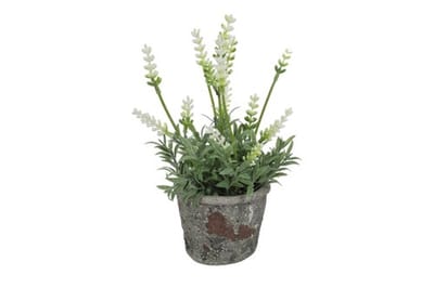 Stenen potje - Lavendel - Creme - Kunst - 2 stuks