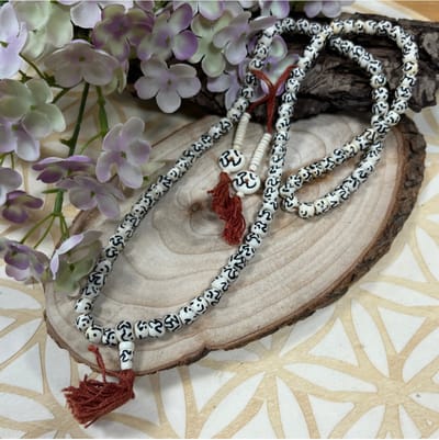 Mala ketting been wit/zwart 35 cm