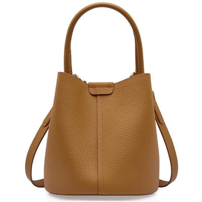 Bovenste Laag Leer Tas Tas Dames Tas Crossbody Tas Zomer Premium Leer Handtas Emmer brown