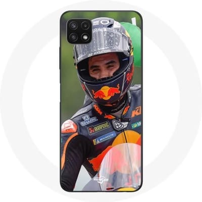 Coque - maniacase - Samsung Galaxy A22 5G - Souple - Moto GP Podium KTM - Protection et décoration noir