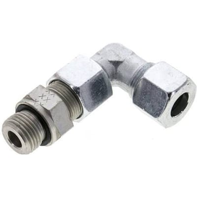 14S & G1/2'' Verzinkt Stalen L-Vorm Snijringkoppeling Buitendraad 630bar Verstelbaar ISO 8434-1