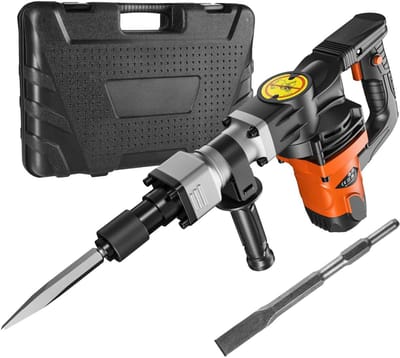 CYRO - Boorhamer - Breekhamer - Elektrische Sloophamer - met Opbergkoffer - 2 Beitels - 2900 BPM - Drillboor - Oranje - Zwart
