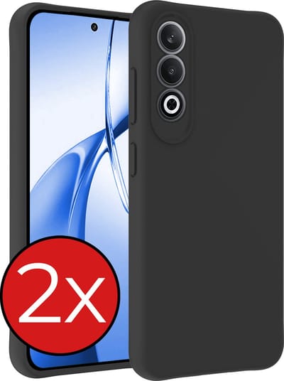 Hoesje - 2 Stuks - Geschikt voor OnePlus Nord CE4 - Sterk & Shockproof - Telefoonhoes - Back Cover - Case Siliconen - Telefoon Hoes - Zwart
