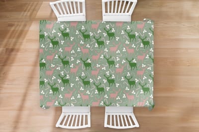 Kerst Tafelkleed - Kerstmis Decoratie - Tafellaken - Patronen - Christmas - Rendier - 200x150 cm - Kerstmis Versiering - Tafeldecoratie Kerstmis - Kerstdecoratie tafel - Tafelversiering