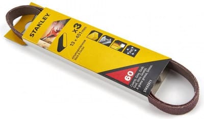 Stanley Schuurband Voor Vijlmachine Powerfile Sta33311-xj - 13x455mm - Korrel 60 - 3 Stuks