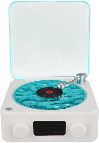 Vintage Bluetooth Speaker met Nachtlampje en Klok - Draadloze Stereo Hifi met Rijbe Bas