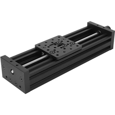 Schroefglijdende lineaire tafel aluminiumlegering 3D-printer graveermachine 2mm Zwart Zilver 300mm / 11.81in zwart