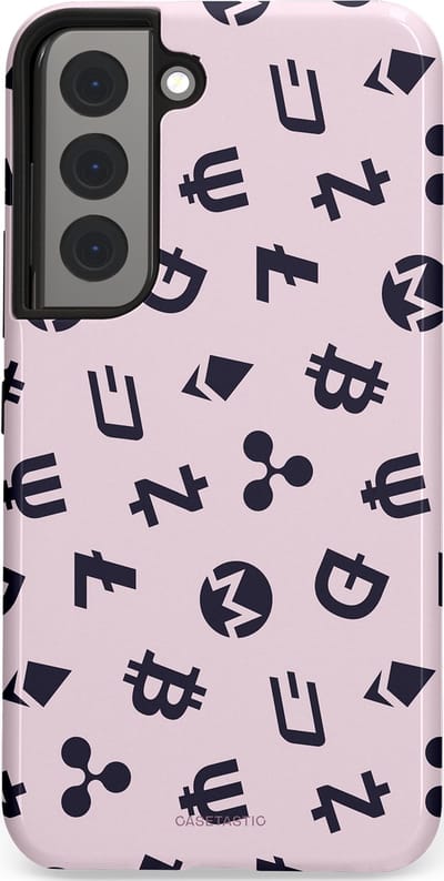 Casetastic Hoesje Geschikt voor Samsung S22 - Stijlvolle Beschermende Duo-layer Case - Crypto flow