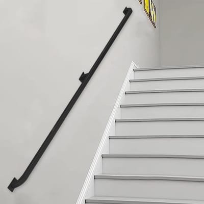 Trapleuning Set - Veiligheidshandgreep - Veilig Traplopen - Complete Montage Set - 180cm Lengte - Zwart